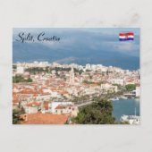 Carte Postale Vue aérienne de la ville divisée en front de mer, (Devant)