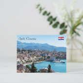 Carte Postale Vue aérienne de la ville divisée en front de mer, (Debout devant)