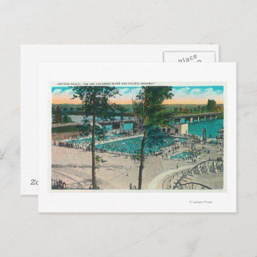 Carte Postale Vue aérienne de la zone de baignade (Devant / Derrière)