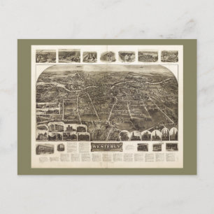 Carte Postale Vue aérienne de l'ouest, Rhode Island (1911)