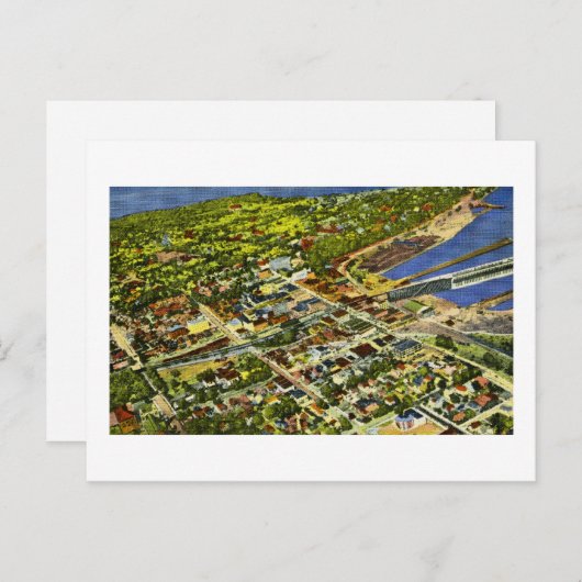 Carte Postale Vue aérienne de Marquette, Michigan (Devant / Derrière)