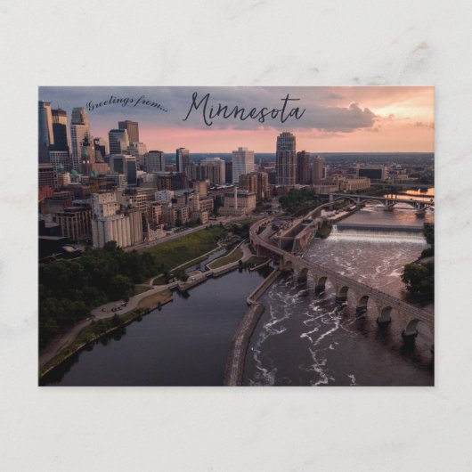Carte Postale Vue aérienne de Minneapolis Minnesota (Devant)