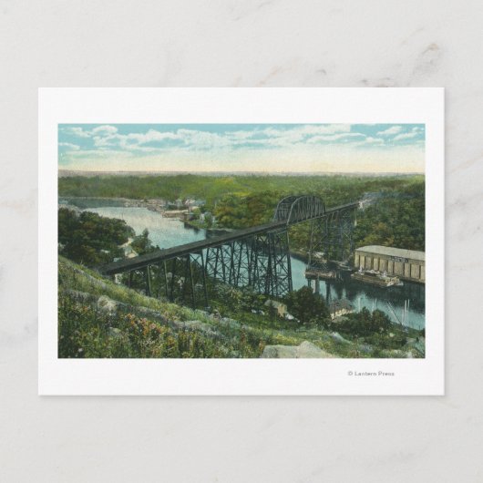 Carte Postale Vue aérienne de Rondout Creek et du pont Wilbur (Devant)