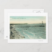 Carte Postale Vue aérienne de San Mateo Beach et Pier (Devant / Derrière)