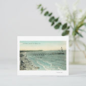 Carte Postale Vue aérienne de San Mateo Beach et Pier (Debout devant)