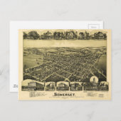 Carte Postale Vue aérienne de Somerset, Pennsylvanie (1900) (Devant / Derrière)