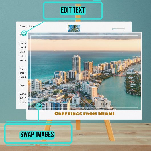 Carte Postale Vue aérienne de South Beach Miami Floride