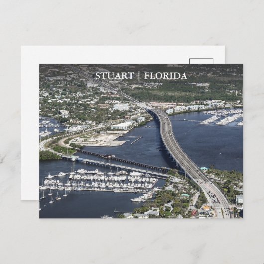 Carte Postale Vue aérienne de Stuart Florida (Devant / Derrière)