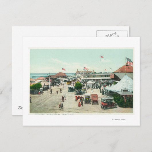 Carte Postale Vue aérienne de Tent City et Amusement Plaza (Devant / Derrière)