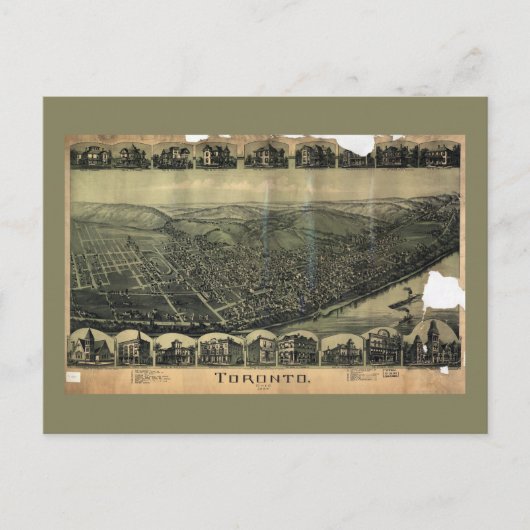 Carte Postale Vue aérienne de Toronto, Ohio (1899) (Devant)