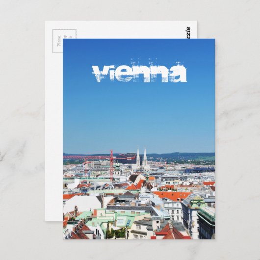 Carte Postale Vue aérienne de Vienne, Autriche (Devant / Derrière)