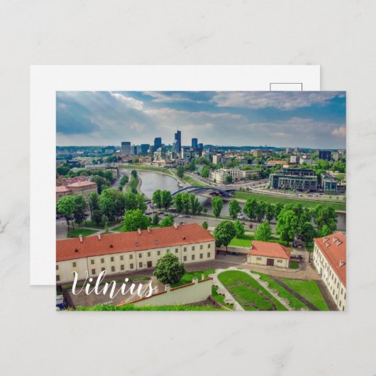 Carte Postale Vue aérienne de Vilnius, Lituanie (Devant / Derrière)