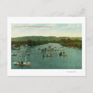 Carte Postale Vue aérienne des bateaux sur le lac Watsonville