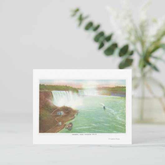 Carte Postale Vue aérienne des chutes Niagara entières (Debout devant)