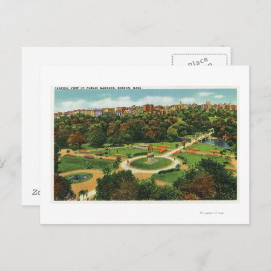 Carte Postale Vue aérienne des jardins publics # 2 (Devant / Derrière)