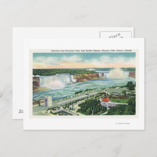 Carte Postale Vue aérienne d'Oakes Garden Theatre et Falls (Devant / Derrière)