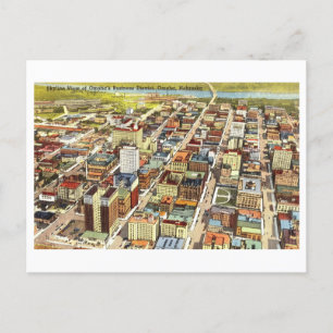 Carte Postale Vue aérienne d'Omaha, Nebraska, Vintage