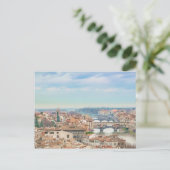 Carte Postale Vue aérienne du centre historique de Florence Ital (Debout devant)