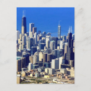 Carte Postale Vue aérienne du centre-ville de Chicago avec le la