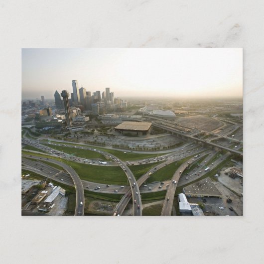 Carte Postale Vue aérienne du centre-ville de Dallas, Texas (Devant)