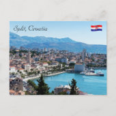 Carte Postale Vue aérienne du front de mer de la ville de Split, (Devant)