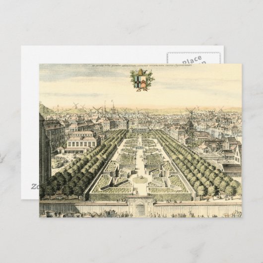 Carte Postale Vue aérienne du jardin formel par Eric Dahlbergh (Devant / Derrière)