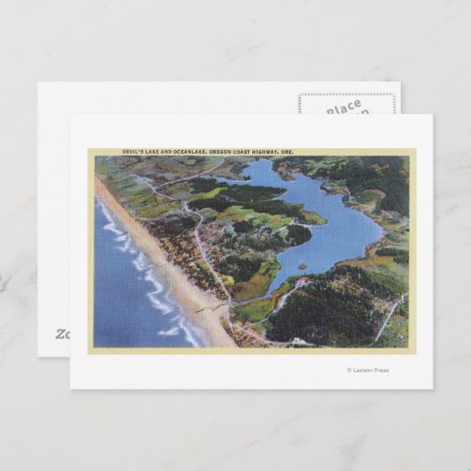 Carte Postale Vue aérienne du lac Devil (Devant / Derrière)