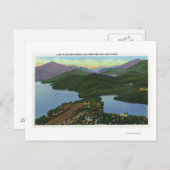 Carte Postale Vue aérienne du lac Placid et du lac Mirror (Devant / Derrière)