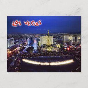 Carte Postale Vue aérienne du Las Vegas Strip la nuit