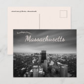 Carte Postale Vue aérienne du Massachusetts de Boston (Devant / Derrière)
