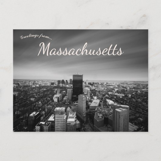 Carte Postale Vue aérienne du Massachusetts de Boston (Devant)