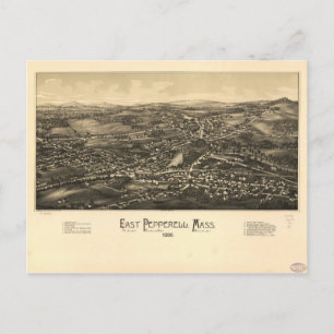 Carte Postale Vue aérienne du Massachusetts East Pepperell (1886
