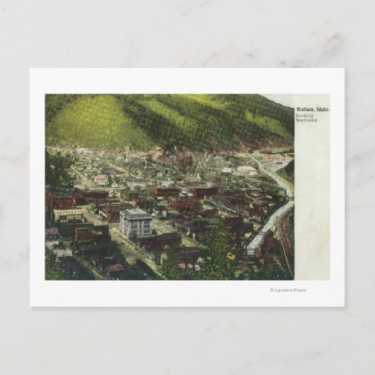 Carte Postale Vue aérienne du nord-ouest de TownWallace, (Devant)