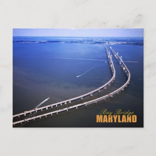 Carte Postale Vue aérienne du pont de la baie de Chesapeake, Mar (Devant)