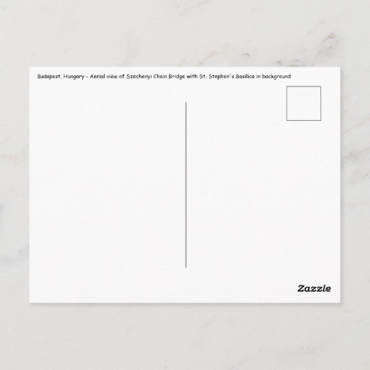 Carte Postale Vue aérienne du Pont des Chaînes - Budapest, Hongr (Dos)