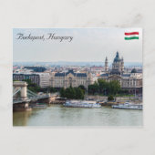 Carte Postale Vue aérienne du Pont des Chaînes - Budapest, Hongr (Devant)