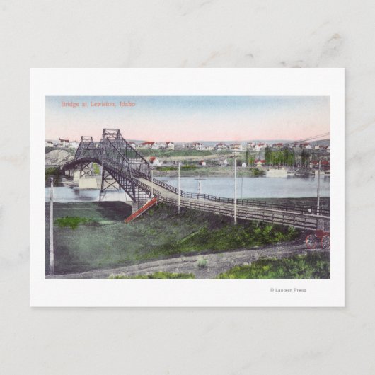 Carte Postale Vue aérienne du pont LewistonLewiston, ID (Devant)