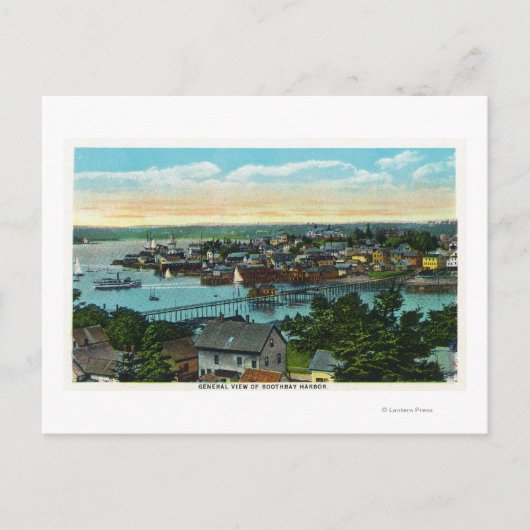 Carte Postale Vue aérienne du port de Boothbay (Devant)