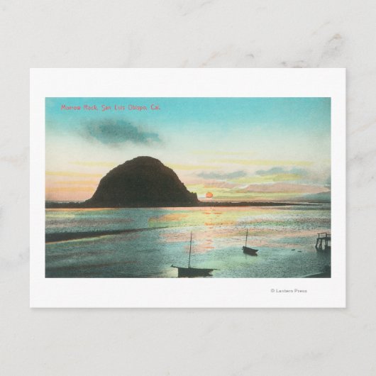 Carte Postale Vue aérienne du rocher Morrow et de la baie (Devant)