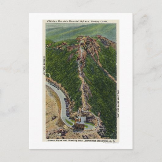 Carte Postale Vue aérienne du sentier Winial, Château, Sommet (Devant)