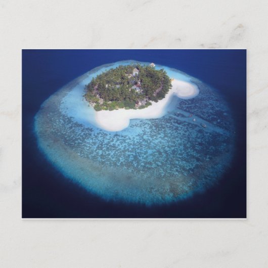 Carte Postale Vue aérienne d'une île tropicale, Maldives (Devant)