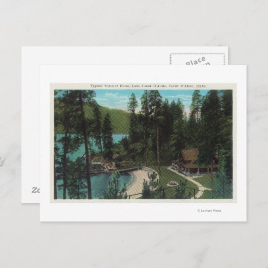 Carte Postale Vue aérienne d'une maison d'été typique sur (Devant / Derrière)