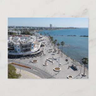 Carte Postale Vue aérienne par drone du front de mer de Paphos