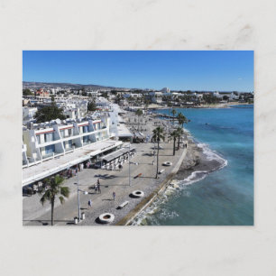 Carte Postale Vue aérienne par drone du front de mer de Paphos