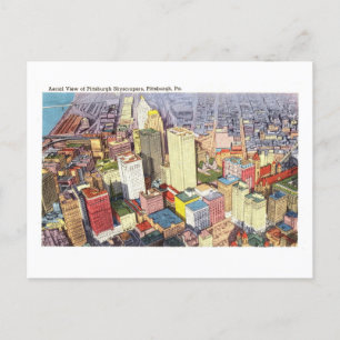 Carte Postale Vue aérienne vintage de Pittsburgh