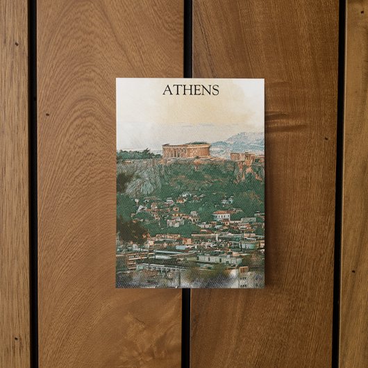 Carte Postale Vue Akropolis Grèce Athènes