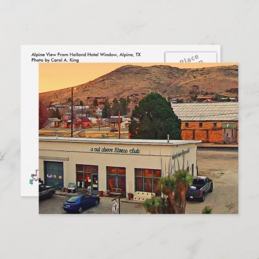 Carte Postale Vue Alpine De Holland Hotel, Alpine, TX (Devant / Derrière)