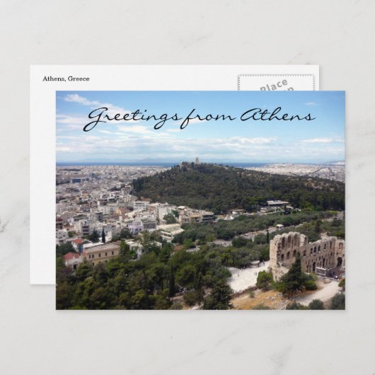 Carte Postale vue athènes filopappos (Devant / Derrière)