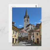 Carte Postale Vue attrayante de Sibiu, Roumanie sur un (Devant / Derrière)