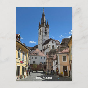 Carte Postale Vue attrayante de Sibiu, Roumanie sur un